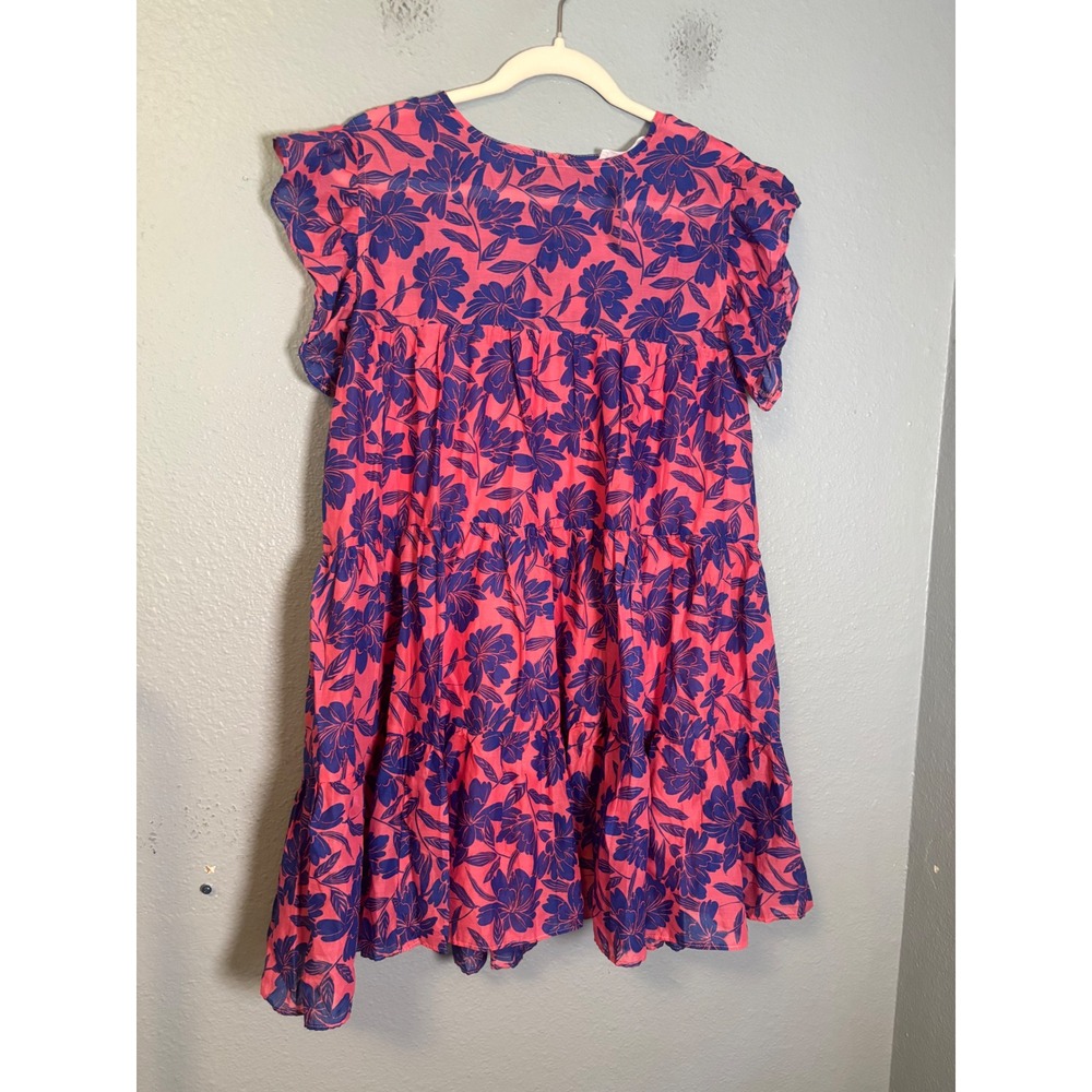 NWT Talulah Pink Purple Floral Tiered Babydoll Dress Flutter Sleeve Medium - Picture 2 of 9
